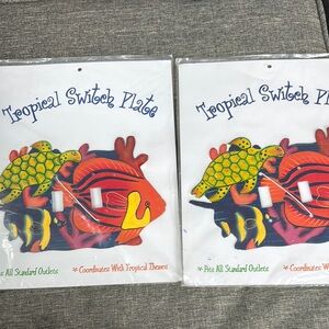 Bundle of two Tropical Fish and Turtle double Switch Plate